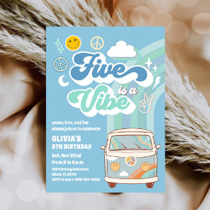 Retro Hippie Birthday Party Invitation