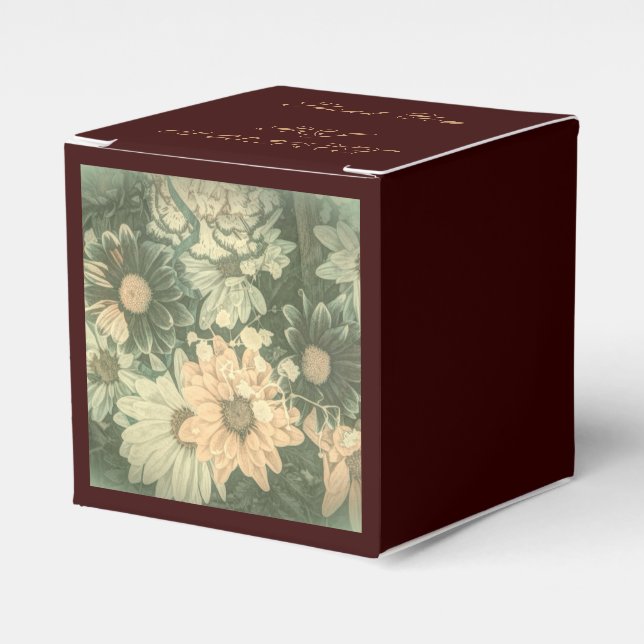 retro hippie bohemian summer daisy wedding favour box (Front Side)