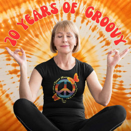 Retro Hippie Butterfly 70th Photo Birthday T-Shirt