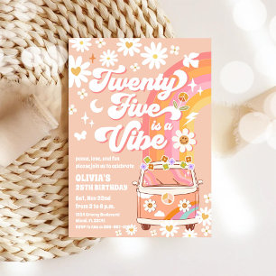 Retro Hippie Daisy Birthday Invitation