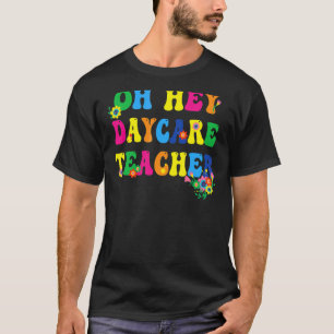 Retro Hippie Daycare Teacher Preschool Pre K Back T-Shirt