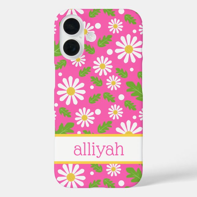 Retro Hippie Flowers Daisy Pattern Case-Mate iPhone Case (Back)