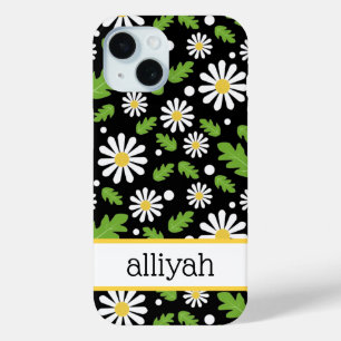 Retro Hippie Flowers Daisy Pattern iPhone 15 Case