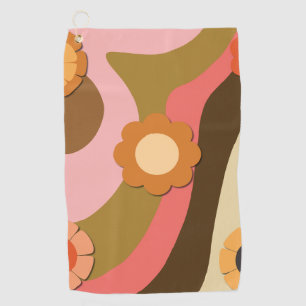 Retro hippie flowers        golf towel