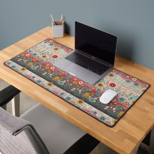 Retro Hippie: Folk Art Garden Desk Mat