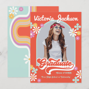 Retro Hippie Graduate Photo Announcement