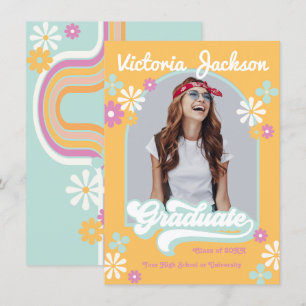 Retro Hippie Graduate Photo Announcement