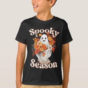 Retro Hippie Halloween Cute Ghost Spooky Season Fu T-Shirt