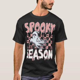 Retro Hippie Halloween Cute Ghost Spooky Season T-Shirt