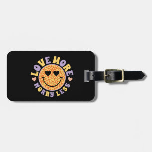 Retro Hippie love more,worry less Luggage Tag