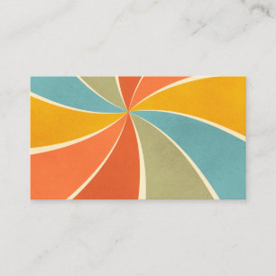 Retro Hippie Mixed Paint Style Swirls Pattern Business Card