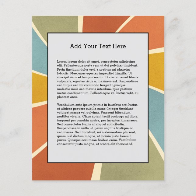 Retro Hippie Mixed Paint Style Swirls Pattern Flyer (Front)