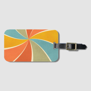 Retro Hippie Mixed Paint Style Swirls Pattern Luggage Tag