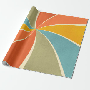 Retro Hippie Mixed Paint Style Swirls Pattern Wrapping Paper