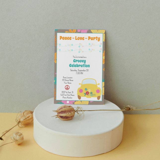 Retro Hippie Party Invitation (Creator Uploaded)