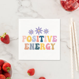 Retro Hippie Positive Quote  Napkin