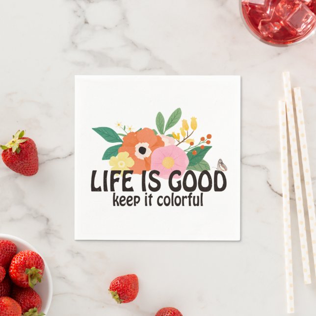 Retro Hippie Positive Quote  Napkin (Insitu)