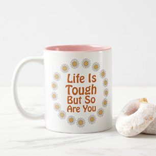 Retro Hippie Positive Quote  Two-Tone Coffee Mug
