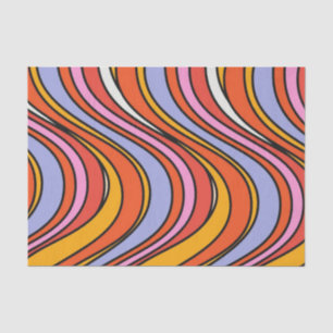 Retro Hippie Psychedelic Swirls Tissue Paper 70's