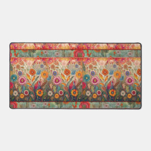 Retro Hippie: Red Garden Desk Mat