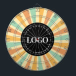 Retro Hippie Sunshine Sun Business Logo Groovy Dartboard<br><div class="desc">Promote your business with this cool dart board,  featuring retro sunshine & custom logo. Easily add your own info,  by clicking on the "personalise" option.</div>