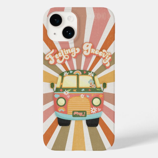 Retro Hippie Van 1960s 1970s Daisies Floral Case-Mate iPhone Case (Back)
