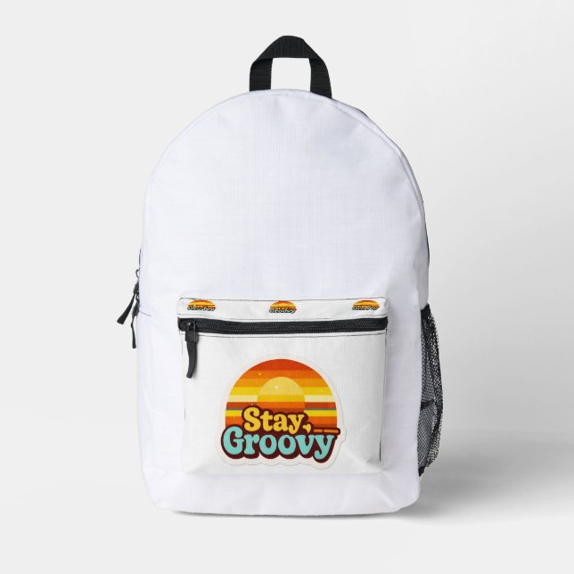 Retro Hippie Vintage Wallets Graphic Backpack Bag (Front)