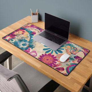 Retro Hippie: Wild Flowers Desk Mat