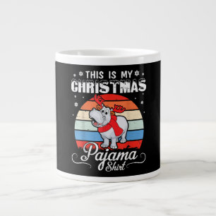 Retro Hippo This Is My Christmas Pajama Shirt Large Coffee Mug