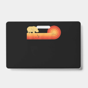 Retro Hippopotamus 60s 70s Hippo ID Badge