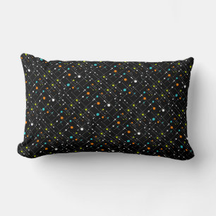 Retro Hipster Black Space Age Atomic Lumbar Lumbar Cushion
