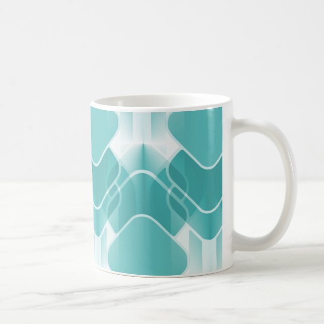 Retro Hipster Mug, Teal Coffee Mug (Right)