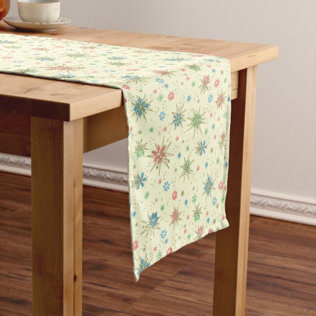 Retro Hipster Space Age Atomic Long Table Runner (In Situ)