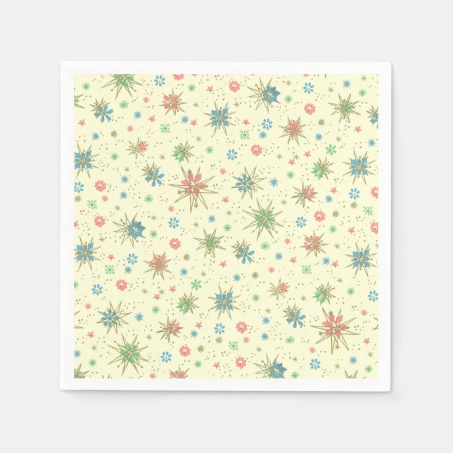 Retro Hipster Space Age Atomic Starburst Napkin (Front)