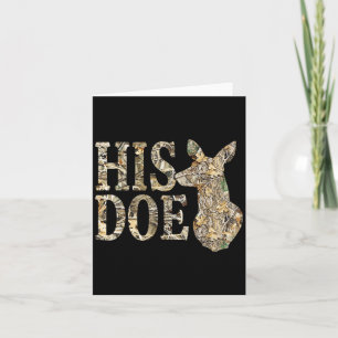 Retro His Doe Camo Deer Hunting Camouflage Matchin Card