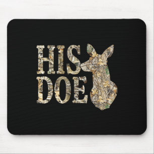 Retro His Doe Camo Deer Hunting Camouflage Matchin Mouse Mat