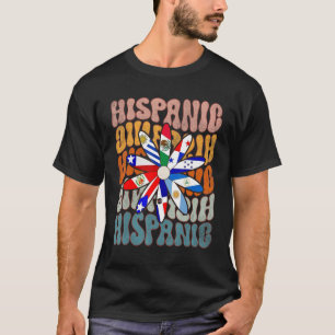 Retro Hispanic Heritage Month Latino Flag All Coun T-Shirt
