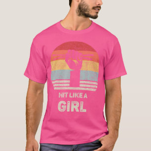 Retro Hit Like A Girl Drummer Shirt Drummer Gift D