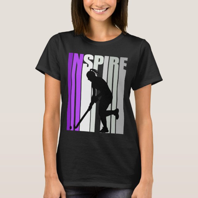 Retro Hockey Girl Hockeys Inspire Inspiring Moves  T-Shirt (Front)