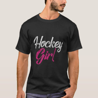 Retro Hockey Girl Womens Ice Hockey Or Field Hocke T-Shirt