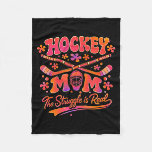 Retro Hockey Mum The Struggle Is Real Youth Sports Fleece Blanket
