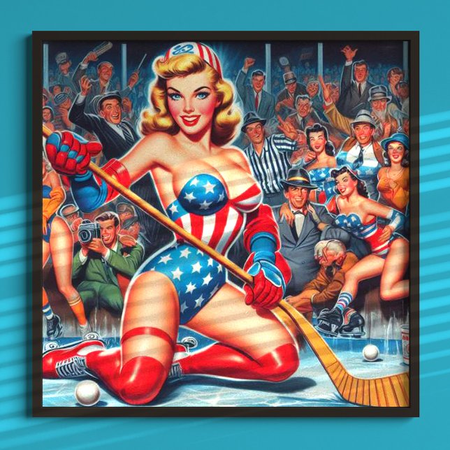 Retro Hockey Pin-up Poster (Creator Uploaded)
