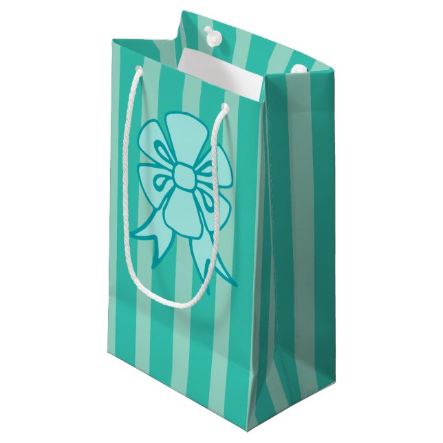 Retro Holiday Aqua Bow Gift Bag (Front Angled)
