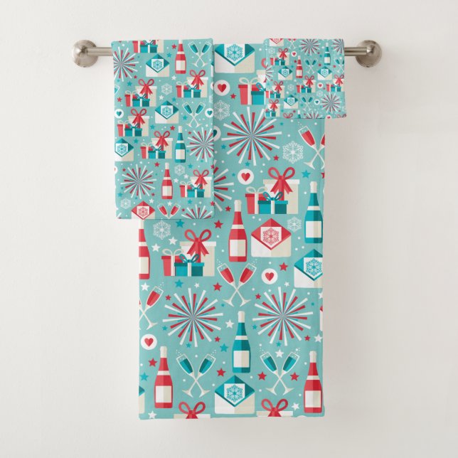Retro Holiday Bathroom Towel Set (Insitu)