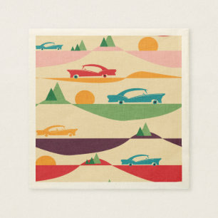 retro holiday beige napkin