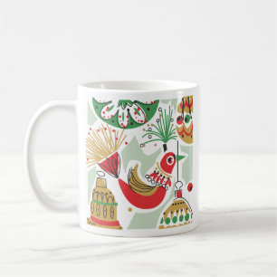 Retro Holiday Bird Coffee Cup