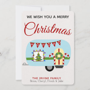 *Retro Holiday Camper Personalised Christmas Card
