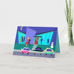Retro Holiday Cartoon Christmas Card
