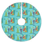 Retro Holiday Cartoon Christmas Tree Skirt