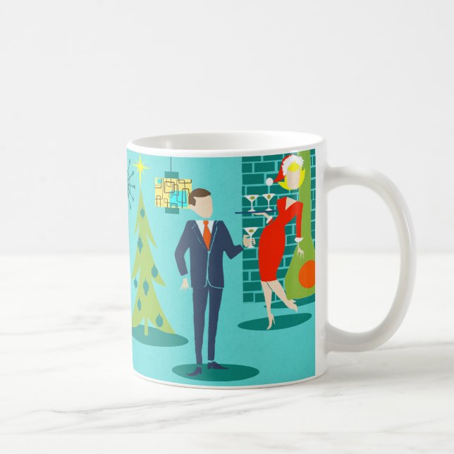 Retro Holiday Cartoon Couple Coffee Mug (Right)